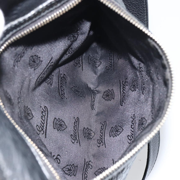 GUCCI Guccissima GG Canvas Umhängetasche Leder Schwarz Silber 201448 Auth BA9077
