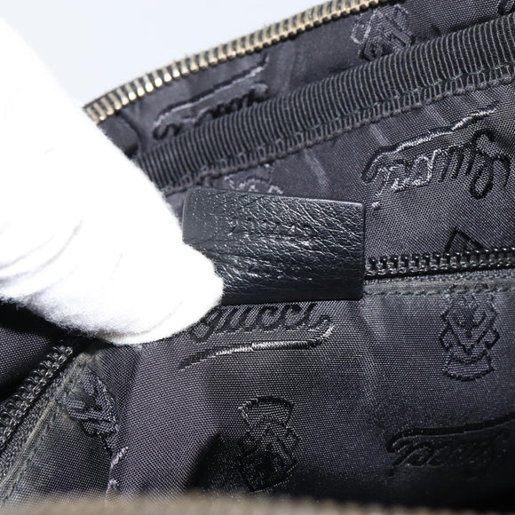 GUCCI Guccissima GG Canvas Umhängetasche Leder Schwarz Silber 201448 Auth BA9077