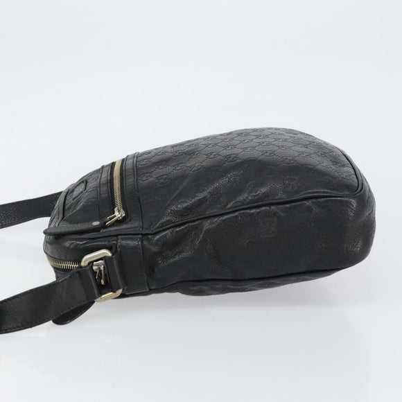 GUCCI Guccissima GG Canvas Umhängetasche Leder Schwarz Silber 201448 Auth BA9077