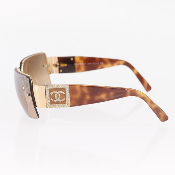 CHANEL Sunglasses plastic Brown CC Auth BA9080