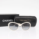 CHANEL Sunglasses plastic White CC Auth BA9081-11