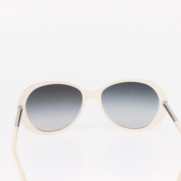 CHANEL Sunglasses plastic White CC Auth BA9081