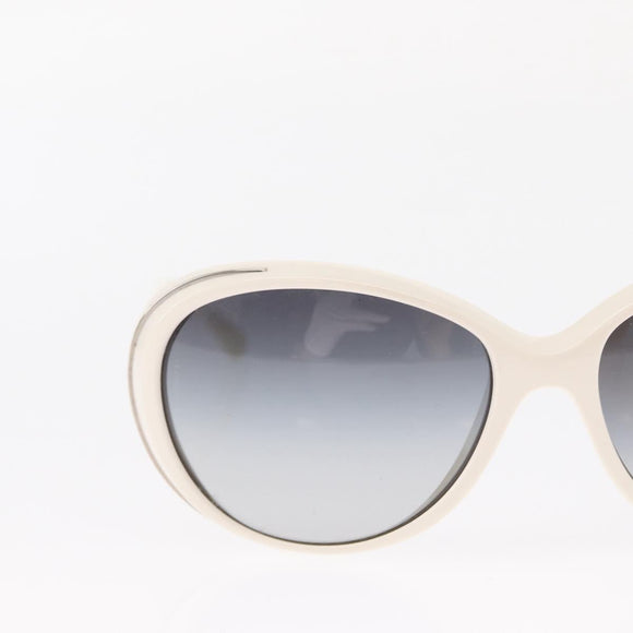 CHANEL Sunglasses plastic White CC Auth BA9081