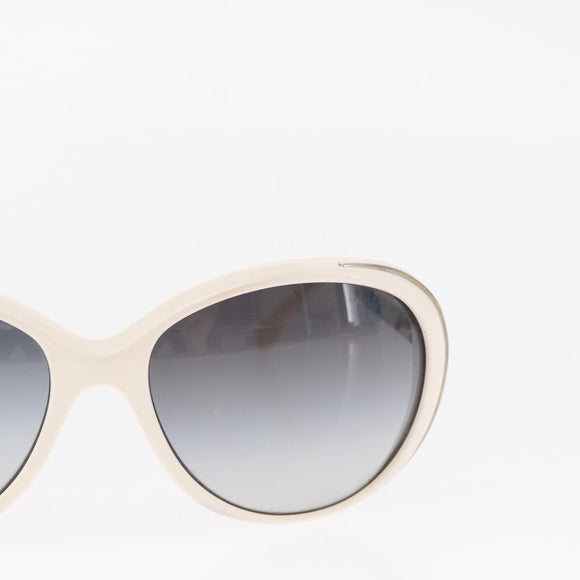 CHANEL Sunglasses plastic White CC Auth BA9081