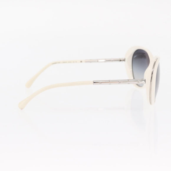 CHANEL Sunglasses plastic White CC Auth BA9081