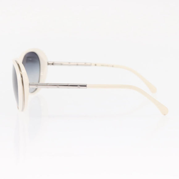 CHANEL Sunglasses plastic White CC Auth BA9081