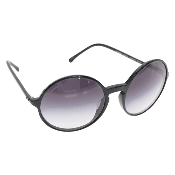 CHANEL Sunglasses plastic Black CC Auth BA9082