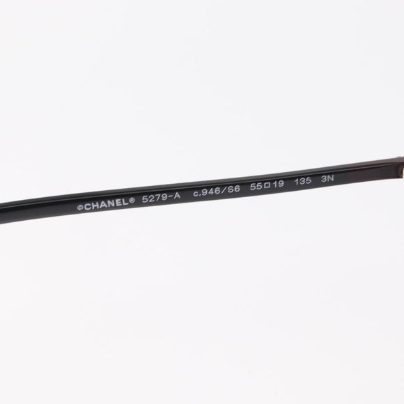 CHANEL Sunglasses plastic Black CC Auth BA9082