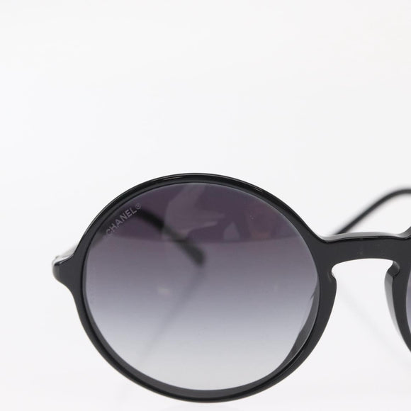 CHANEL Sunglasses plastic Black CC Auth BA9082
