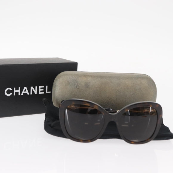 CHANEL Sunglasses plastic Brown CC Auth BA9083