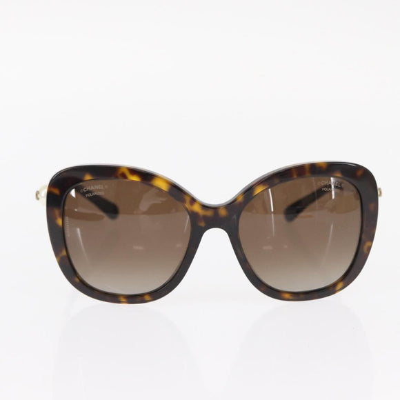 CHANEL Sunglasses plastic Brown CC Auth BA9083