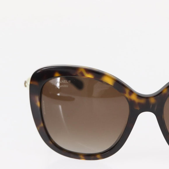 CHANEL Sunglasses plastic Brown CC Auth BA9083