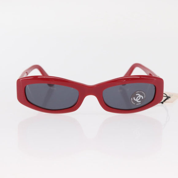 CHANEL Sunglasses plastic Red CC Auth BA9084