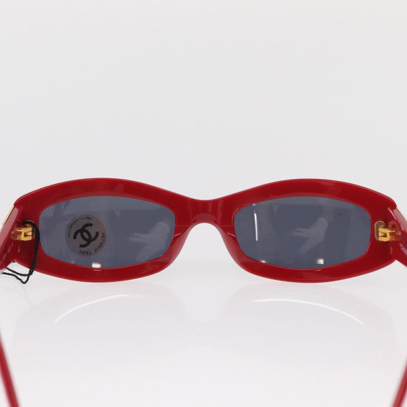 CHANEL Sunglasses plastic Red CC Auth BA9084