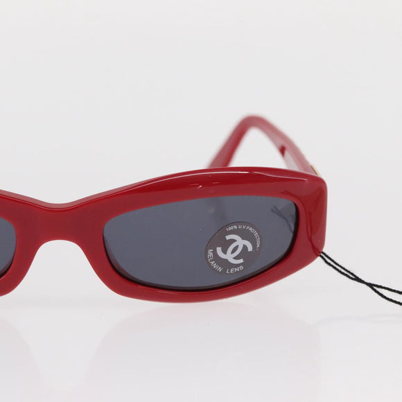CHANEL Sunglasses plastic Red CC Auth BA9084