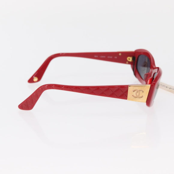CHANEL Sunglasses plastic Red CC Auth BA9084