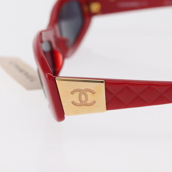 CHANEL Sunglasses plastic Red CC Auth BA9084