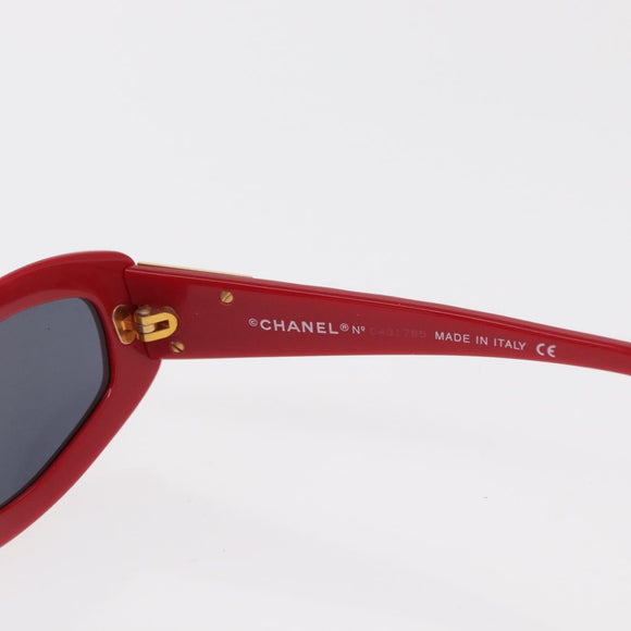 CHANEL Sunglasses plastic Red CC Auth BA9084