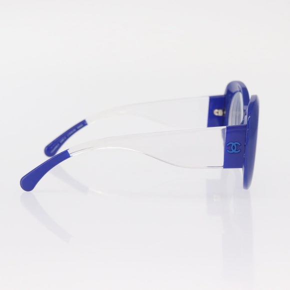 CHANEL Sunglasses plastic Blue CC Auth BA9085