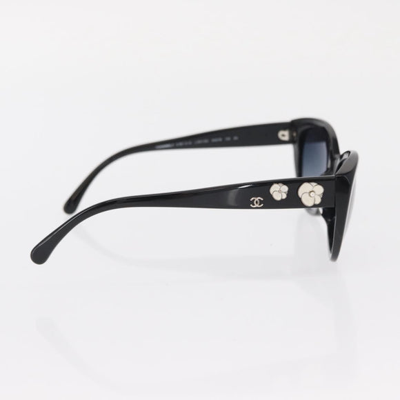 CHANEL Sunglasses plastic Black CC Auth BA9087
