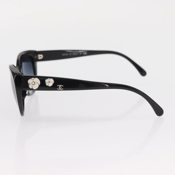 CHANEL Sunglasses plastic Black CC Auth BA9087