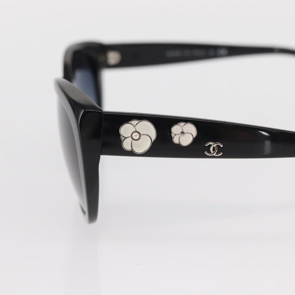 CHANEL Sunglasses plastic Black CC Auth BA9087
