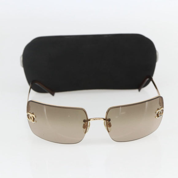 CHANEL Sunglasses plastic Brown CC Auth BA9089
