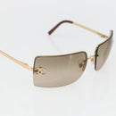 CHANEL Sunglasses plastic Brown CC Auth BA9089-6