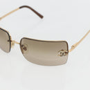 CHANEL Sunglasses plastic Brown CC Auth BA9089-7