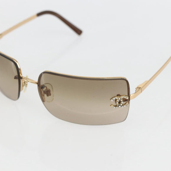 CHANEL Sunglasses plastic Brown CC Auth BA9089