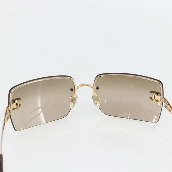 CHANEL Sunglasses plastic Brown CC Auth BA9089