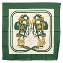 HERMES Carre 90 Scarf Silk ""BRIDES de GALA"" Green Auth BA9092-1