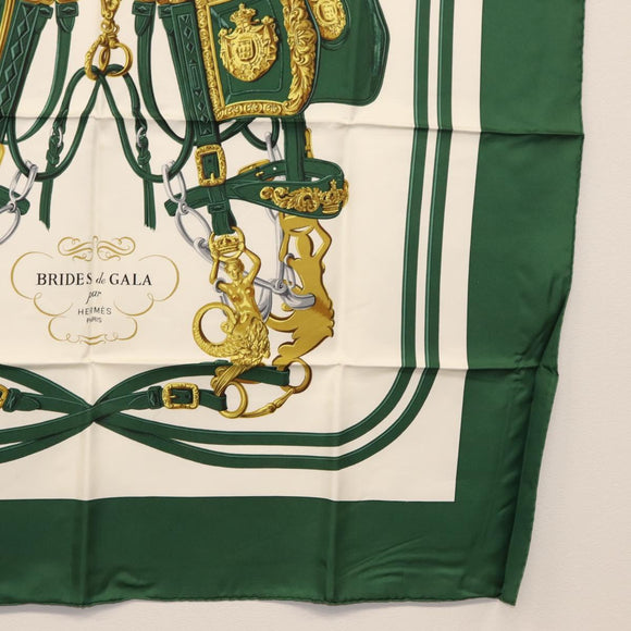 HERMES Carre 90 Scarf Silk ""BRIDES de GALA"" Green Auth BA9092