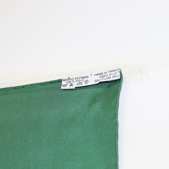 HERMES Carre 90 Scarf Silk ""BRIDES de GALA"" Green Auth BA9092