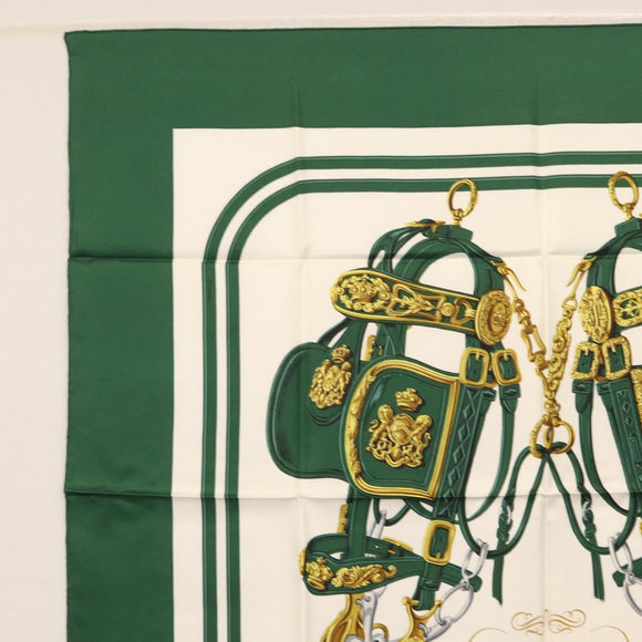 HERMES Carre 90 Scarf Silk ""BRIDES de GALA"" Green Auth BA9092