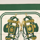 HERMES Carre 90 Scarf Silk ""BRIDES de GALA"" Green Auth BA9092-3