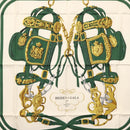 HERMES Carre 90 Scarf Silk ""BRIDES de GALA"" Green Auth BA9092-6