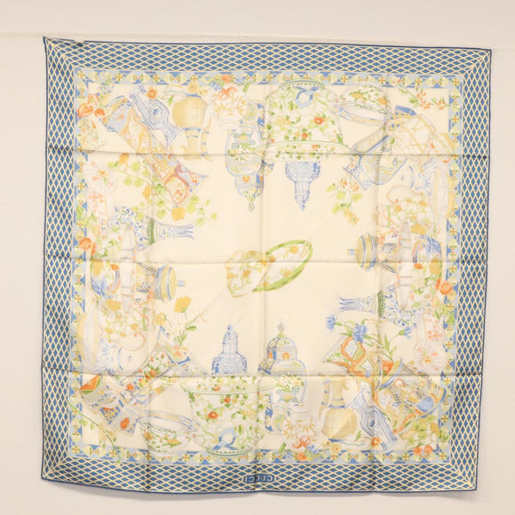 GUCCI Scarf Silk Blue Auth BA9093