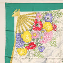 GUCCI Scarf Silk Green Auth BA9094-2