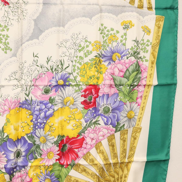 GUCCI Scarf Silk Green Auth BA9094