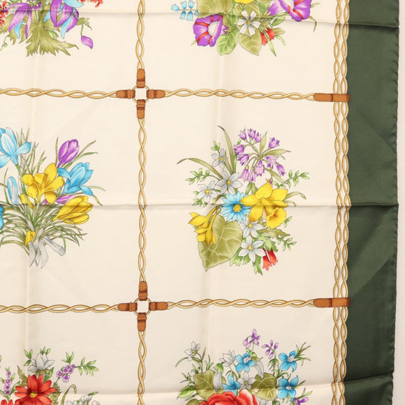 GUCCI Scarf Silk Green Auth BA9095