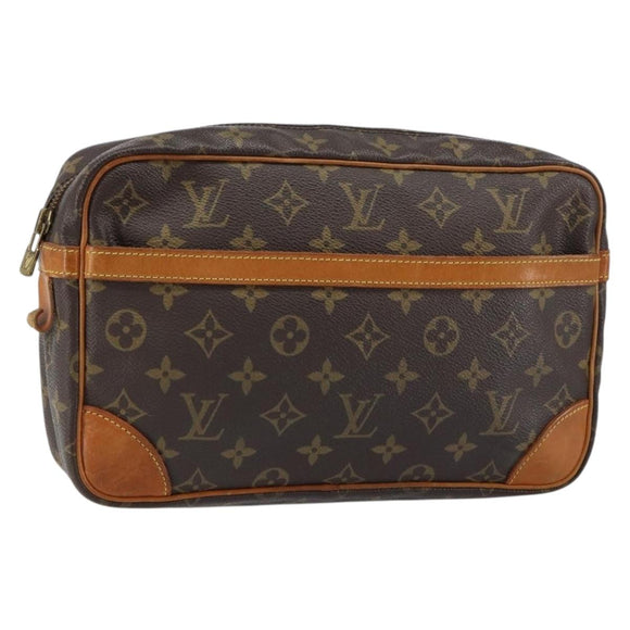 LOUIS VUITTON Monogram Compiegne 28 Clutch Bag M51845 LV Auth BA9096