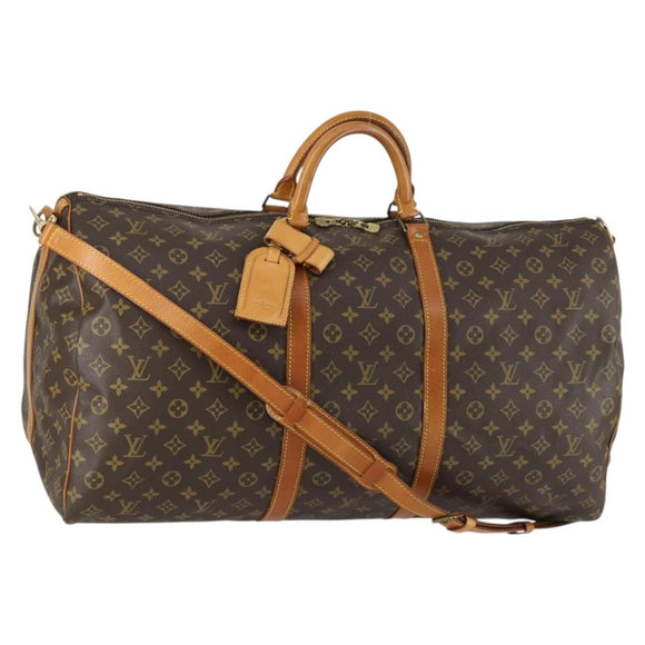 LOUIS VUITTON Monogram Keepall Bandouliere 60 Boston Bag M41412 LV Auth BA9099