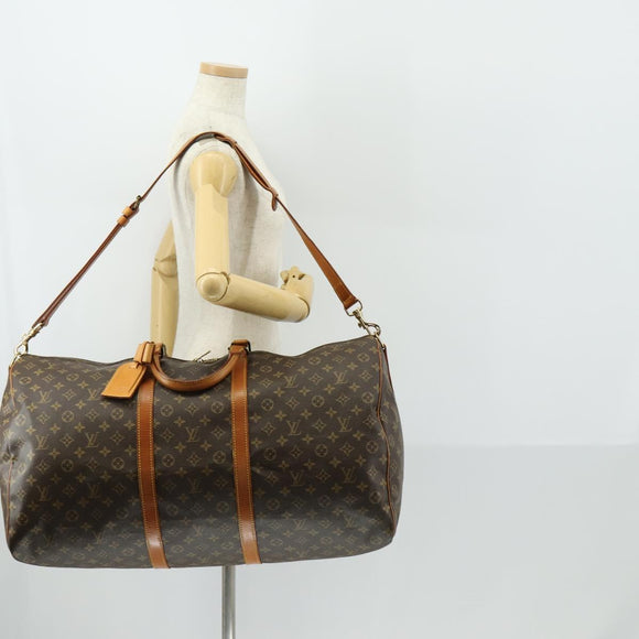 LOUIS VUITTON Monogram Keepall Bandouliere 60 Boston Bag M41412 LV Auth BA9099
