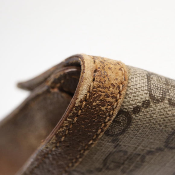 GUCCI GG Supreme Web Sherry Line Clutch Bag PVC Beige Gold 89 01 006 Auth BA9104