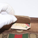 GUCCI GG Supreme Web Sherry Line Clutch Bag PVC Beige Gold 89 01 006 Auth BA9104-19