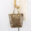 GUCCI GG Crystal Tote Bag Coated Canvas Beige Gold 189896 Auth BA9105-21
