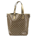 GUCCI GG Crystal Tote Bag Coated Canvas Beige Gold 189896 Auth BA9105-3