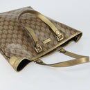GUCCI GG Crystal Tote Bag Coated Canvas Beige Gold 189896 Auth BA9105-6