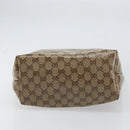 GUCCI GG Crystal Tote Bag Coated Canvas Beige Gold 189896 Auth BA9105-9
